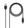 Nanocable Cable USB 2.0 de 2m, USB-C a USB-A, Negro
